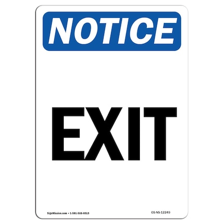 OSHA Notice Sign, Exit, 5in X 3.5in Decal, 10PK